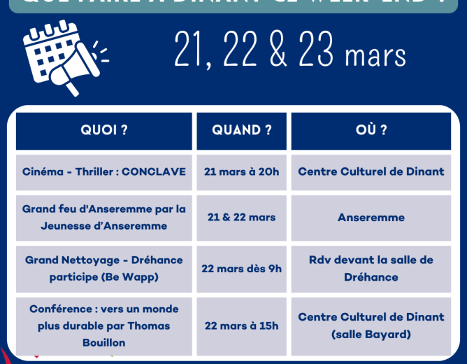 Que faire à Dinant ce week-end ?