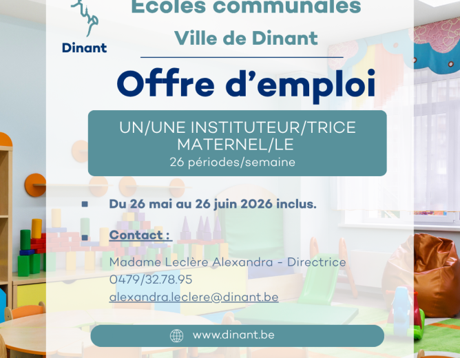 Offres d’emploi – Ecoles Communales Dinant