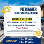 Boulevard Sasserath – piétonnier durant 2 week-end – Phase test