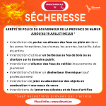 Pour information – Arrêté de police du Gouverneur – Application immédiate – Sécheresse